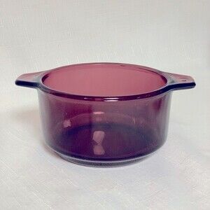 VINTAGE Purple Amethyst Glass Baking Dish Casserole Dessert Serveware Mexico